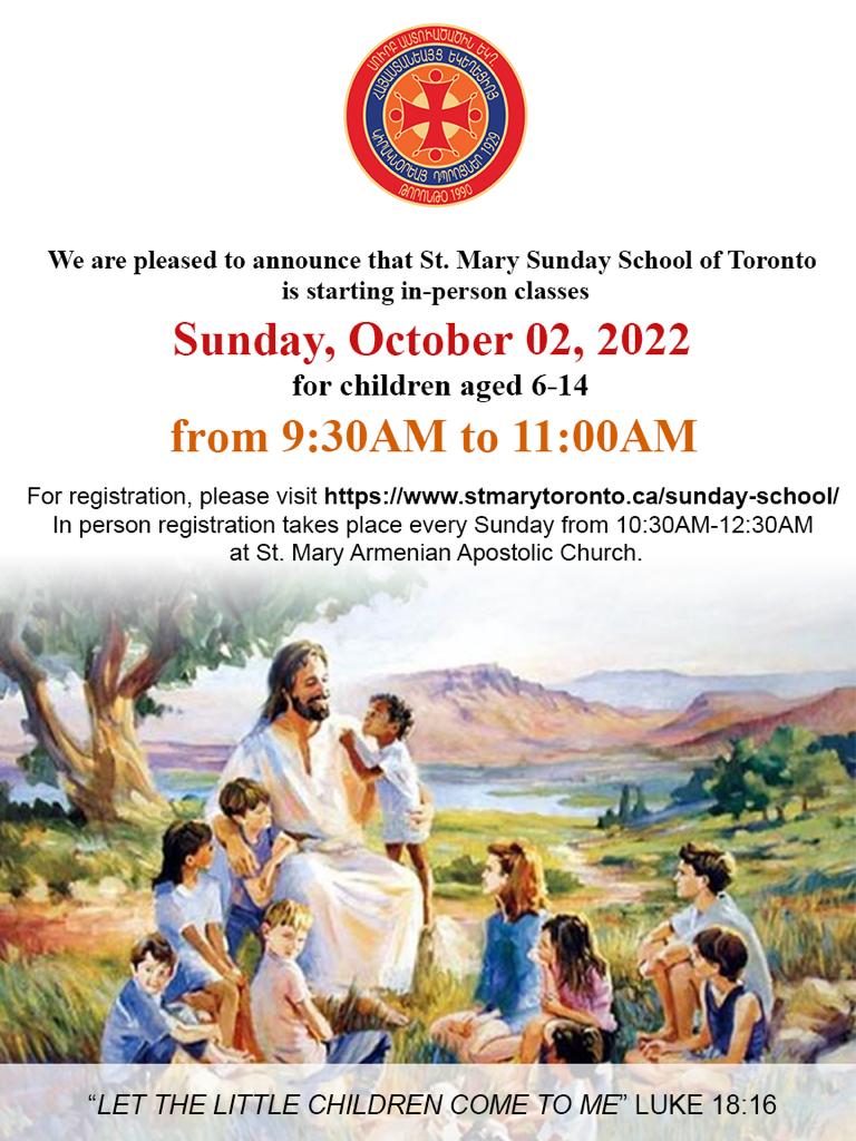 Sunday School 2022 Registration